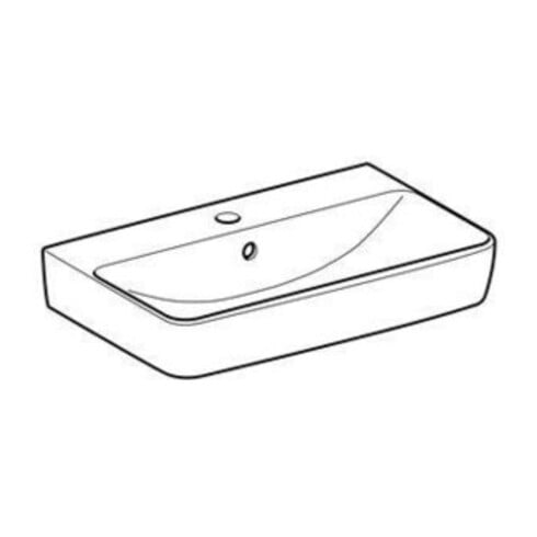 Geberit Waschtisch Renova Compact 60x37cm, we., mit Hahnloch, mit Überlauf