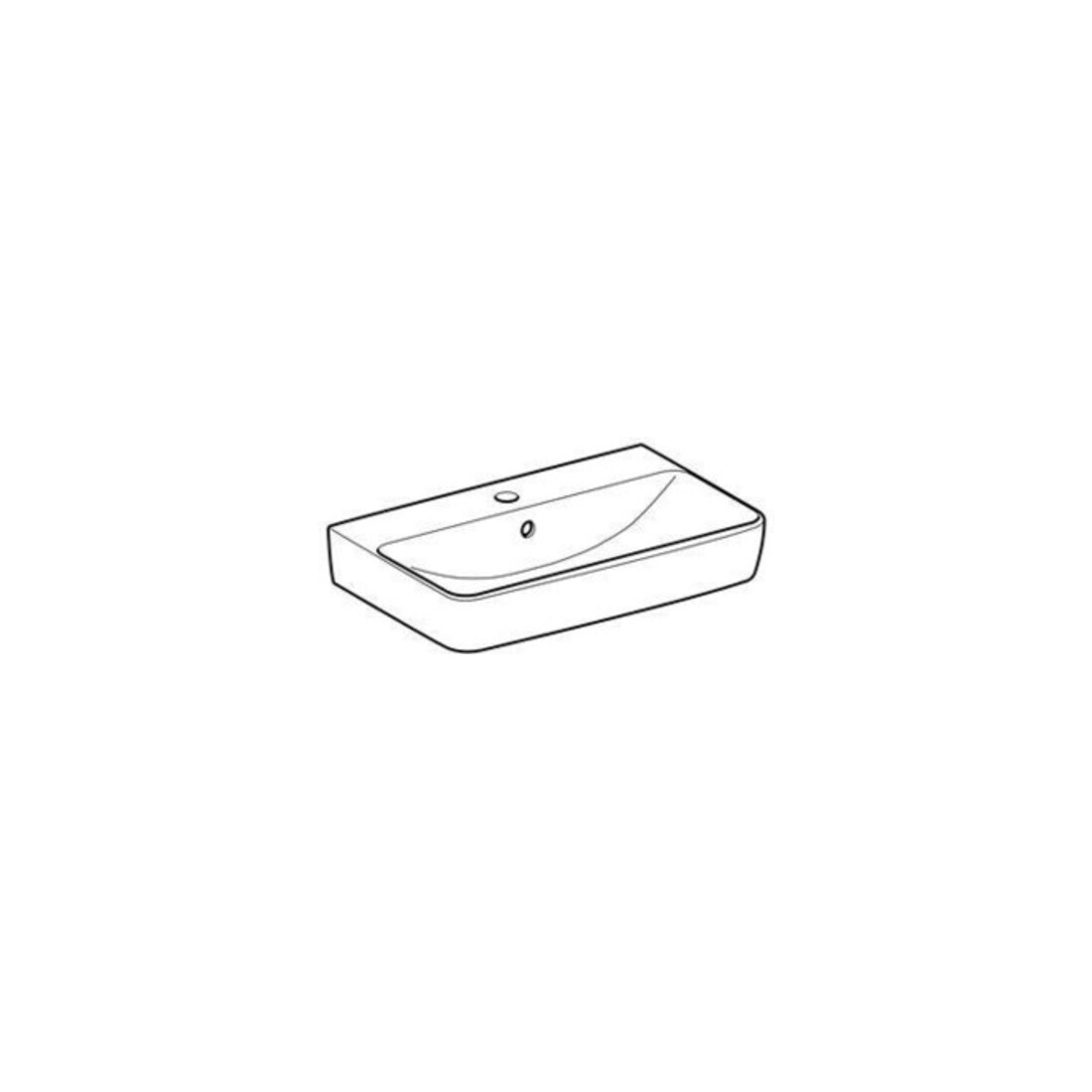 Geberit Waschtisch Renova Compact 60x37cm, we., mit Hahnloch, mit Überlauf