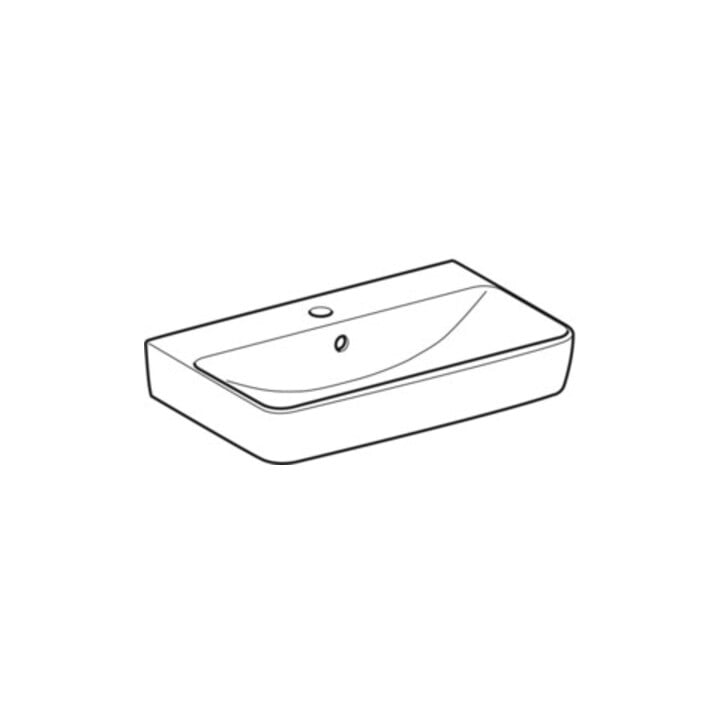 Geberit Waschtisch Renova Compact 60x37cm, we., mit Hahnloch, mit Überlauf
