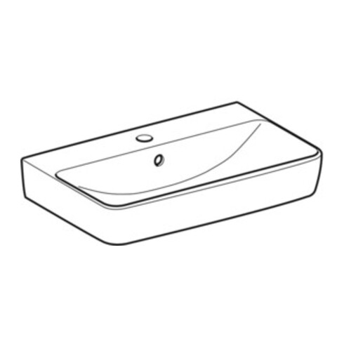 Geberit Waschtisch Renova Compact 60x37cm, we., mit Hahnloch, mit Überlauf