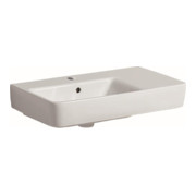 Geberit Waschtisch RENOVA COMPACT 650 x 370 mm, mit Ablagefläche rechts, Hahnloch und Überlauf weiß-1