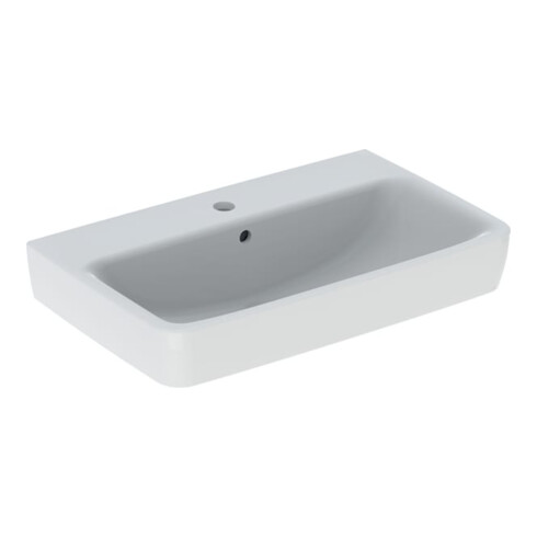 Geberit Waschtisch Renova Compact 65x40cm, Hahnl. mit., m ÜL, we. KeraTect