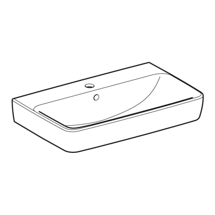 Geberit Waschtisch Renova Compact 65x40cm, Hahnl. mit., mit Überlauf, weiß