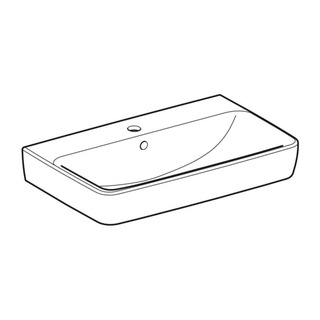 Geberit Waschtisch Renova Compact 65x40cm, Hahnl. mit., mit Überlauf, weiß