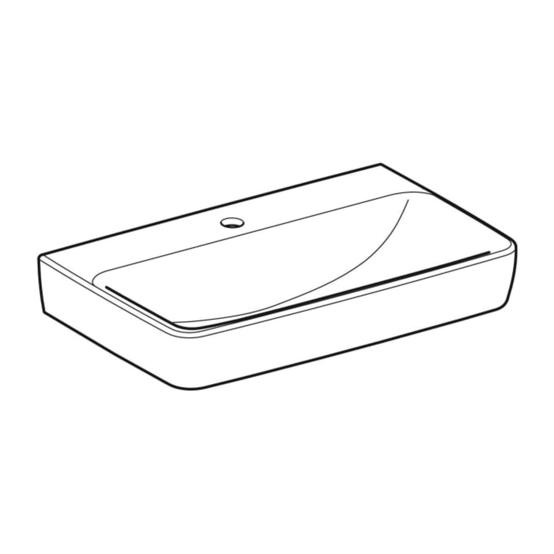 Geberit Waschtisch Renova Compact 65x40cm, Hahnl. mit., o. Überlauf, weiß