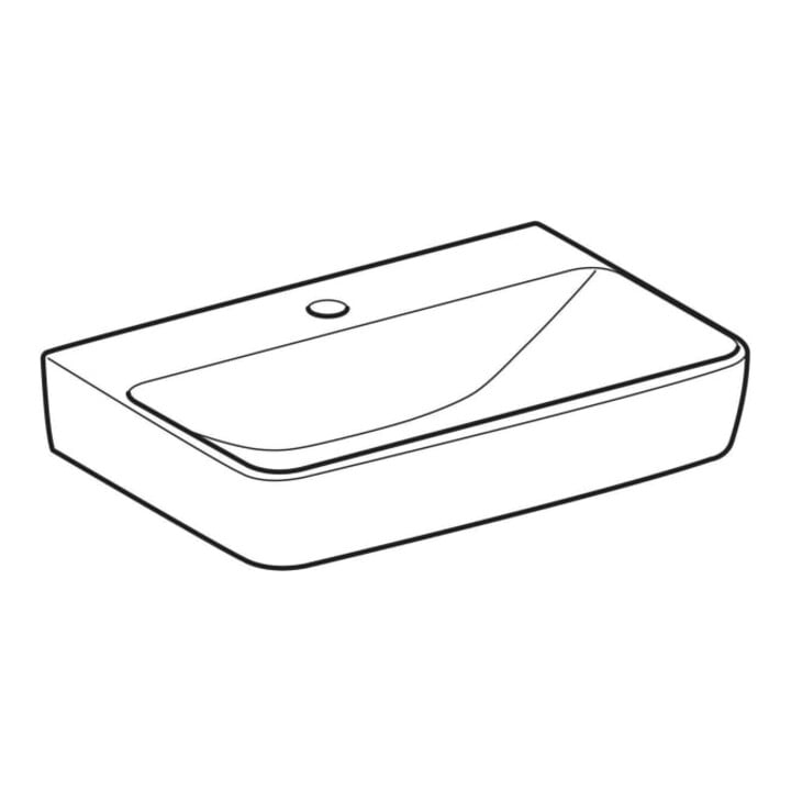 Geberit Waschtisch Renova Compact Hahnloch mittig, ohne Überlauf, 55cm