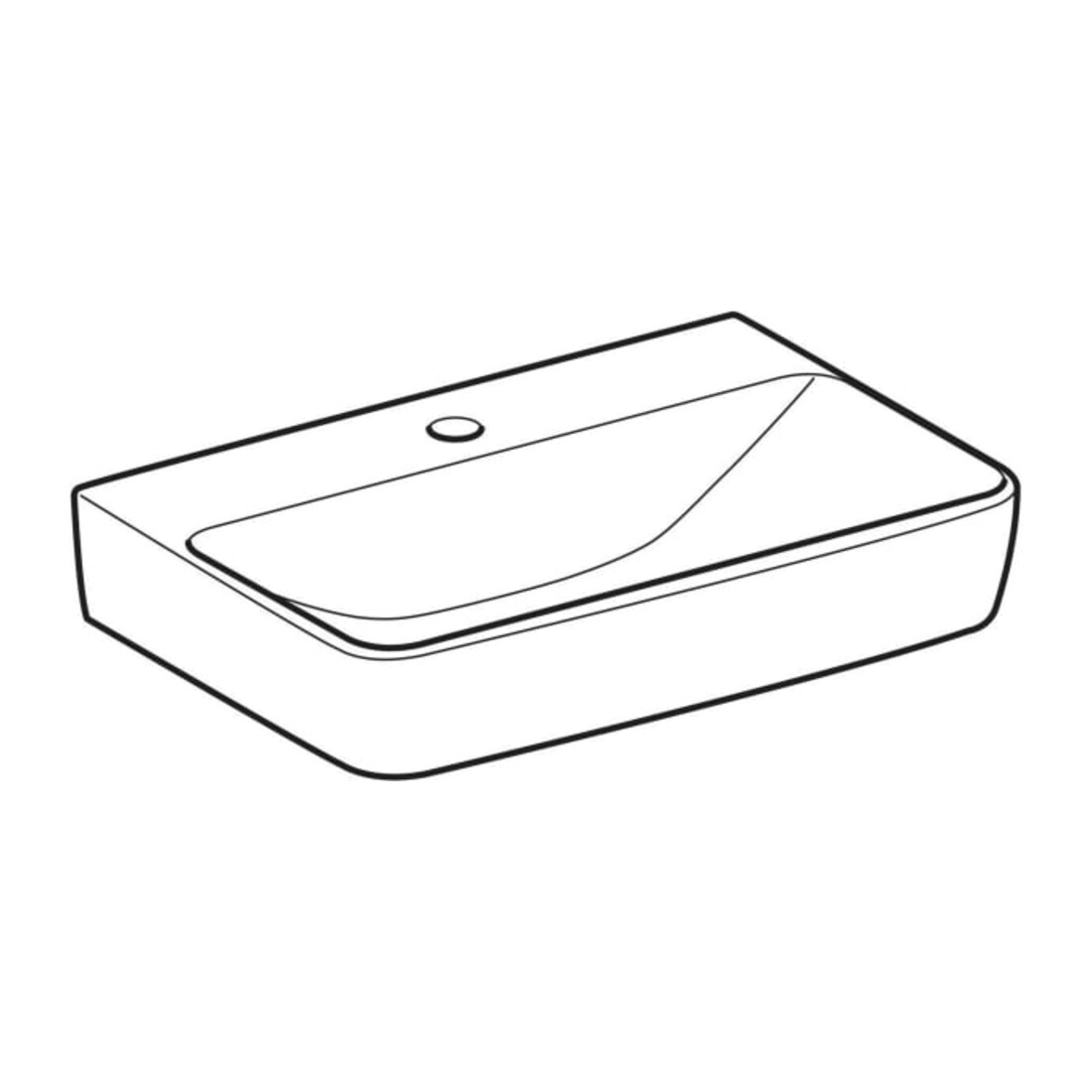 Geberit Waschtisch Renova Compact Hahnloch mittig, ohne Überlauf, 55cm