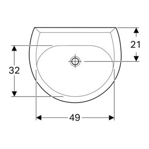 Geberit Waschtisch RENOVA ohne Hahnloch, ohne Überlauf 600 x 490 mm weiß