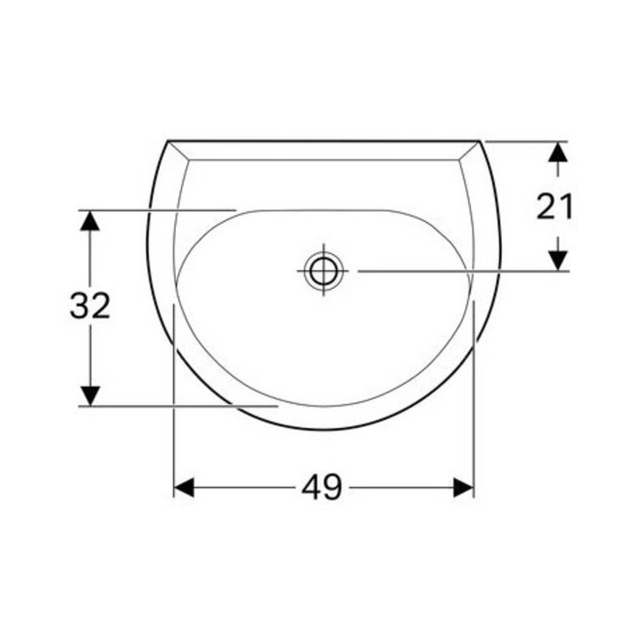 Geberit Waschtisch RENOVA ohne Hahnloch, ohne Überlauf 600 x 490 mm weiß