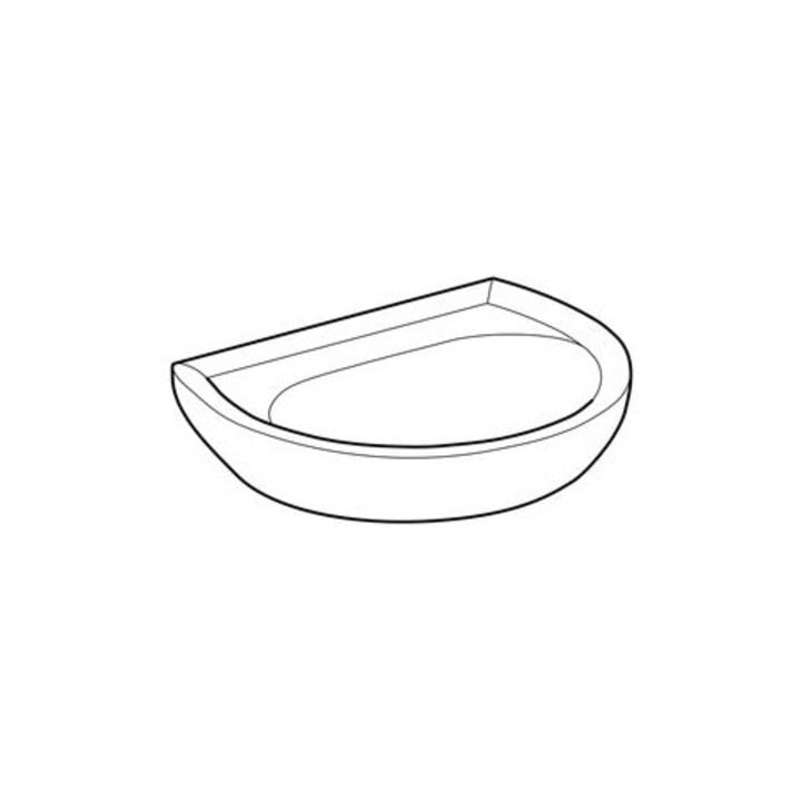 Geberit Waschtisch RENOVA ohne Hahnloch, ohne Überlauf 600 x 490 mm weiß