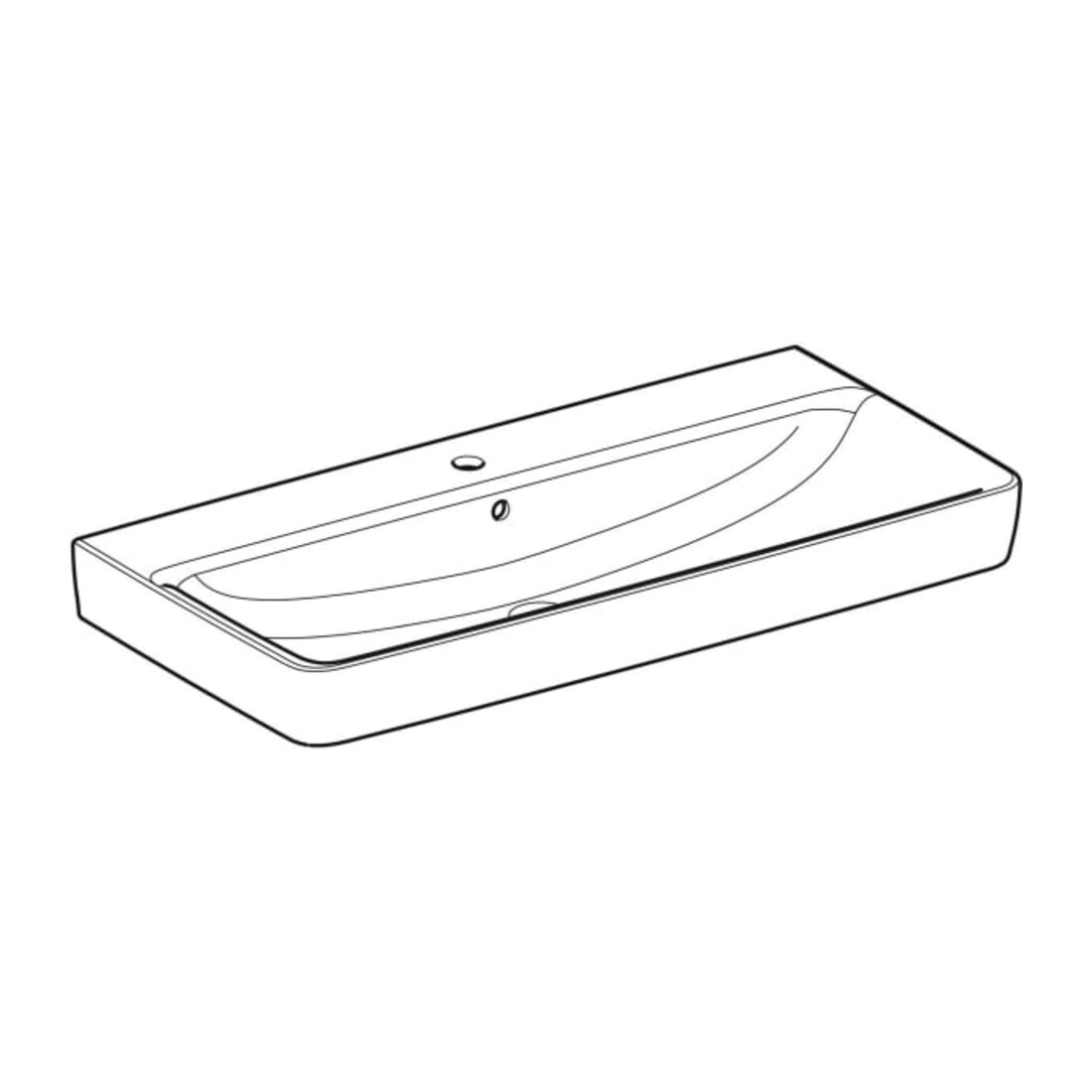Geberit Waschtisch Renova Plan 100x48cm, Hahnl. mit., m Überlauf, weiß