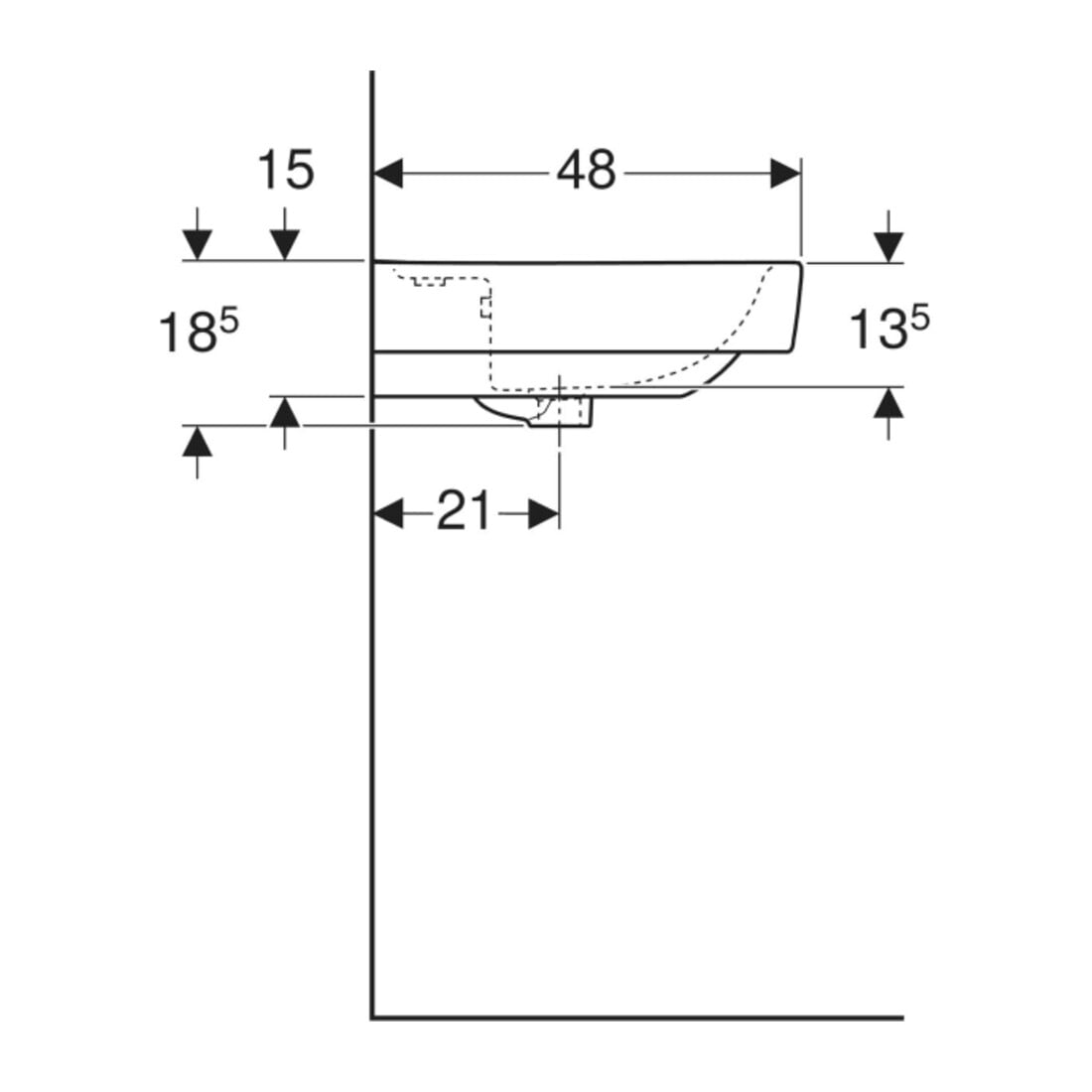Geberit Waschtisch Renova Plan 100x48cm, Hahnl. mit., m ÜL, we. K-Tect