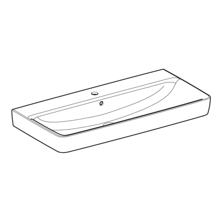 Geberit Waschtisch Renova Plan 100x48cm, Hahnl. mit., m ÜL, we. K-Tect