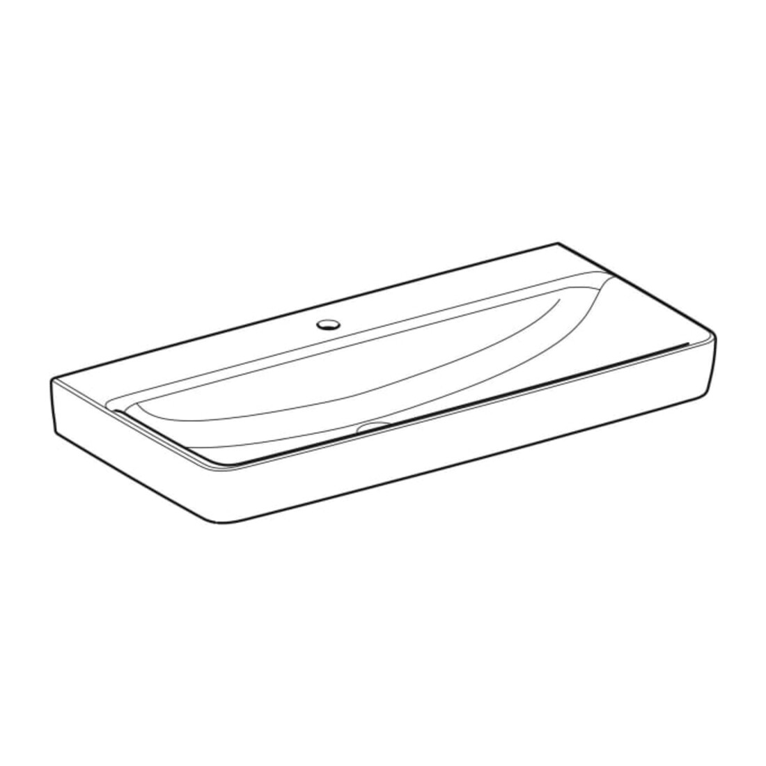 Geberit Waschtisch Renova Plan 100x48cm, Hahnl. mit., o. Überlauf, weiß