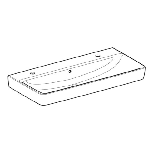 Geberit Waschtisch Renova Plan 100x48cm, Hahnl. re/li, m Überlauf, weiß