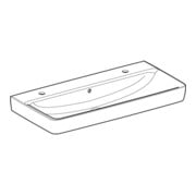 Geberit Waschtisch Renova Plan 100x48cm, Hahnl. re/li, m Überlauf, weiß-2