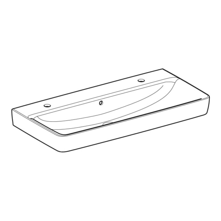 Geberit Waschtisch Renova Plan 100x48cm, Hahnl. re/li, m ÜL, we. K-Tect