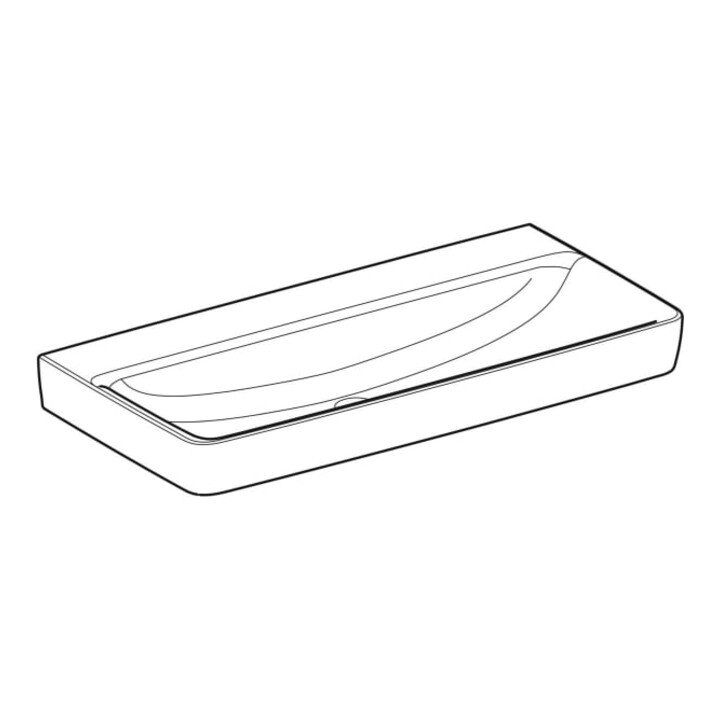 Geberit Waschtisch Renova Plan 100x48cm, o. Hahnl., o. ÜL, we. KeraTect