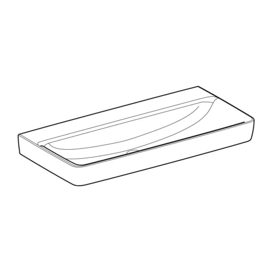Geberit Waschtisch Renova Plan 100x48cm, o. Hahnl., o. ÜL, we. KeraTect