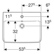 Geberit Waschtisch Renova Plan 55x44cm, m Hahnl. mit., m Überlauf, weiß-4