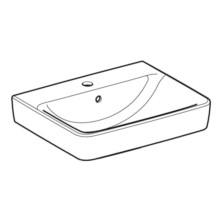 Geberit Waschtisch Renova Plan 55x44cm, m Hahnl. mit., m ÜL, we. K-Tect