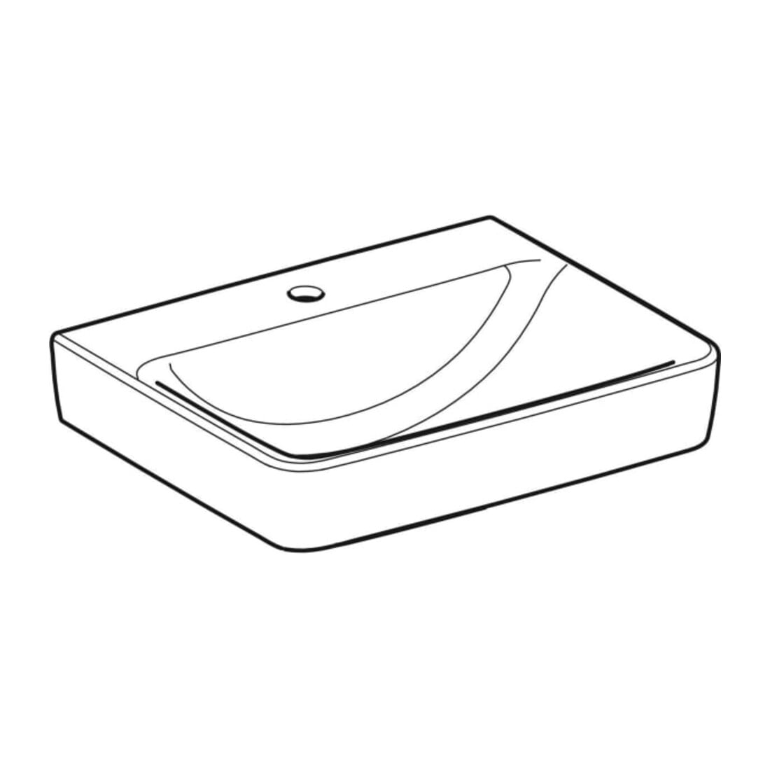 Geberit Waschtisch Renova Plan 55x44cm, m Hahnl. mit., o. ÜL, weiß