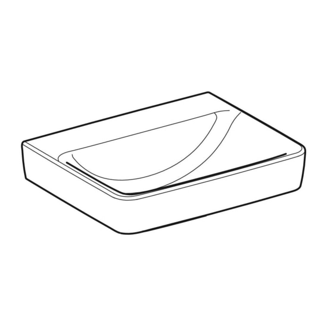 Geberit Waschtisch Renova Plan 55x44cm, o. Hahnl., o. ÜL, weiß KeraTect