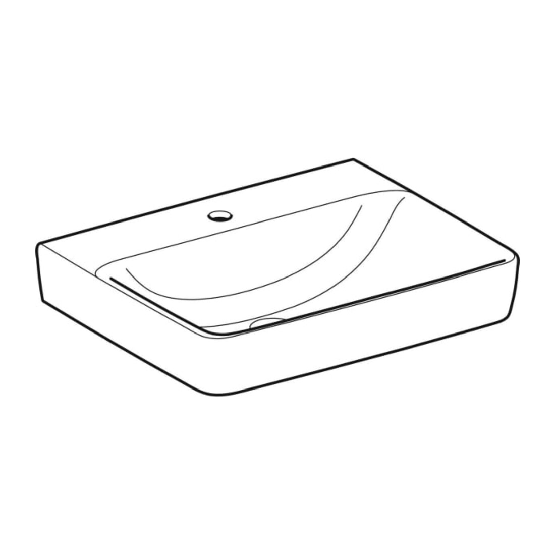 Geberit Waschtisch Renova Plan 60x48cm, Hahnl. mit., o. ÜL, we. K-Tect