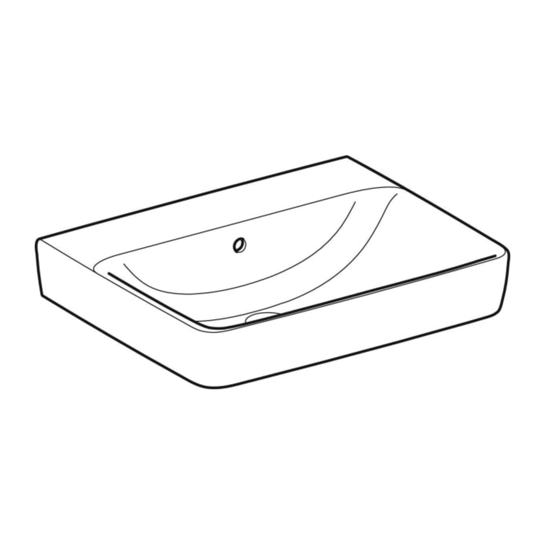 Geberit Waschtisch Renova Plan 60x48cm, o. Hahnl., m ÜL, weiß KeraTect
