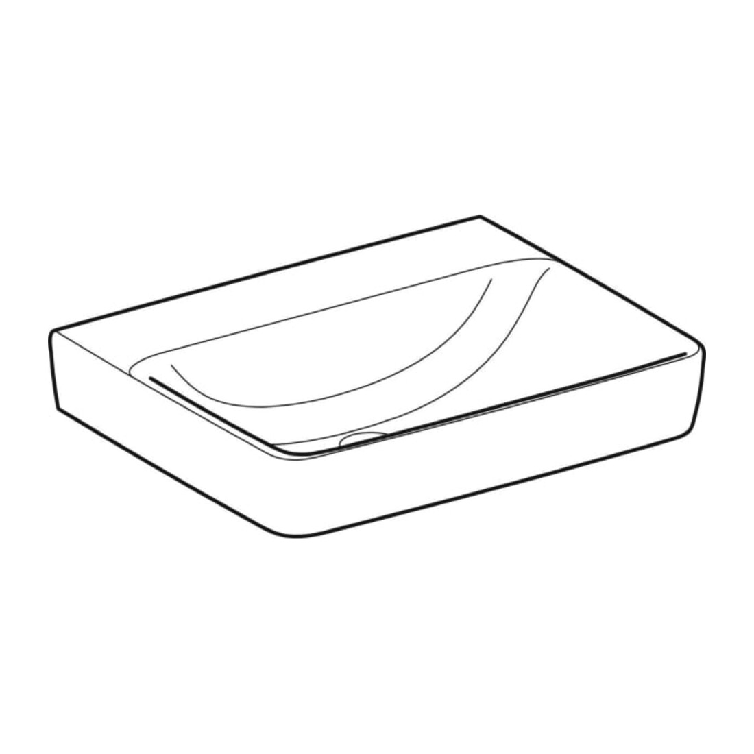 Geberit Waschtisch Renova Plan 60x48cm, o. Hahnl., o. ÜL, weiß KeraTect