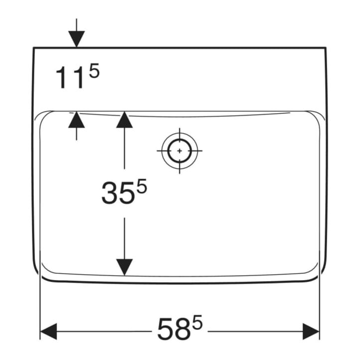 Geberit Waschtisch Renova Plan 60x48cm, o. Hahnl., ohne Überlauf, weiß