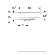 Geberit Waschtisch Renova Plan 65x48cm, Hahnl. mit., m ÜL, we. KeraTect-2