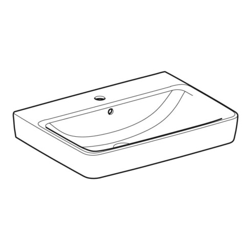 Geberit Waschtisch Renova Plan 65x48cm, Hahnl. mit., m ÜL, we. KeraTect