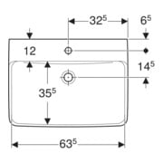 Geberit Waschtisch Renova Plan 65x48cm, Hahnl. mit., o. ÜL, we. K-Tect-2
