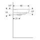 Geberit Waschtisch Renova Plan 65x48cm, Hahnl. mit., o. ÜL, we. K-Tect