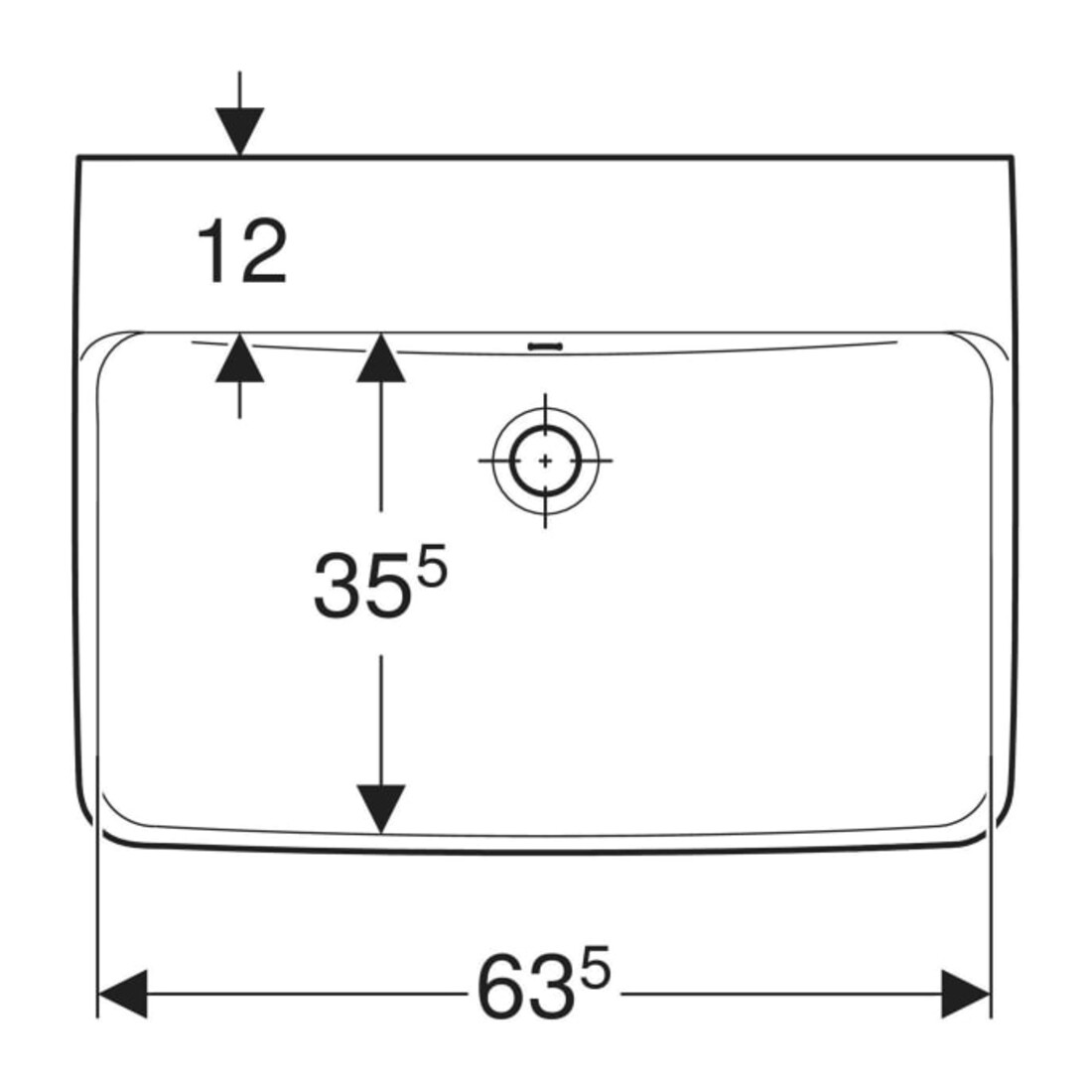 Geberit Waschtisch Renova Plan 65x48cm, o. Hahnl., m ÜL, weiß KeraTect