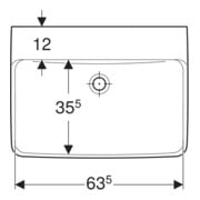Geberit Waschtisch Renova Plan 65x48cm, o. Hahnl., o. ÜL, weiß KeraTect-5