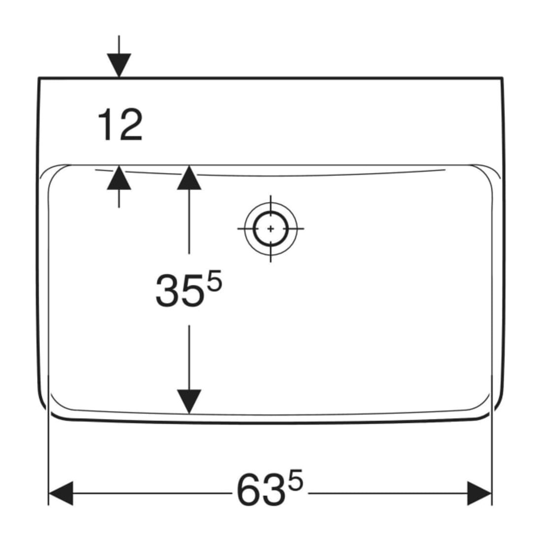Geberit Waschtisch Renova Plan 65x48cm, o. Hahnl., o. ÜL, weiß KeraTect