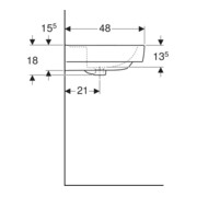 Geberit Waschtisch Renova Plan 65x48cm, o. Hahnl., ohne Überlauf, weiß-4