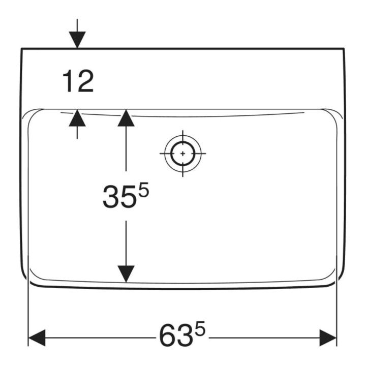 Geberit Waschtisch Renova Plan 65x48cm, o. Hahnl., ohne Überlauf, weiß