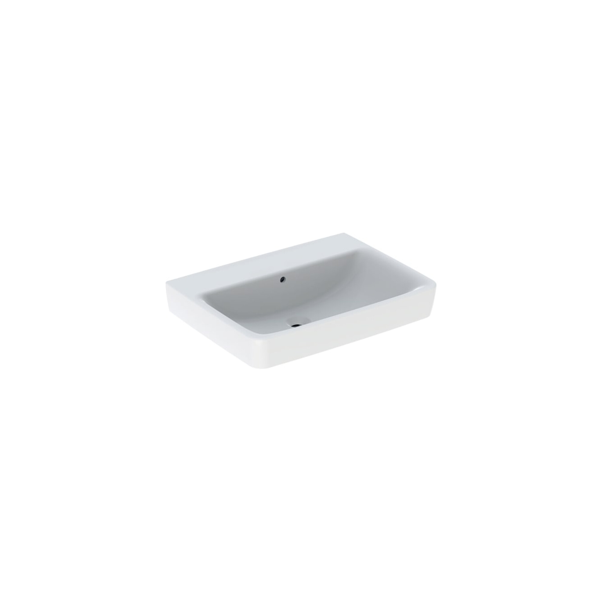 Geberit Waschtisch Renova Plan 65x48cm, o. Hahnloch, mit Überlauf, weiß