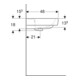 Geberit Waschtisch Renova Plan 65x48cm, o. Hahnloch, mit Überlauf, weiß-2