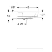 Geberit Waschtisch Renova Plan 65x48cm, o. Hahnloch, mit Überlauf, weiß-2