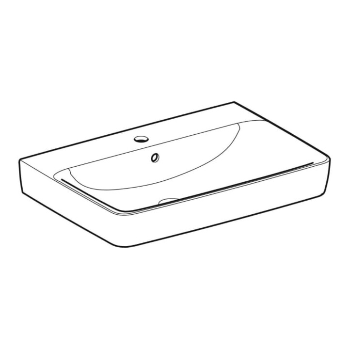 Geberit Waschtisch Renova Plan 70x48cm, Hahnl. mit., m ÜL, we. KeraTect