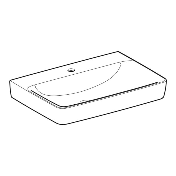 Geberit Waschtisch Renova Plan 70x48cm, Hahnl. mit., o. ÜL, we. K-Tect