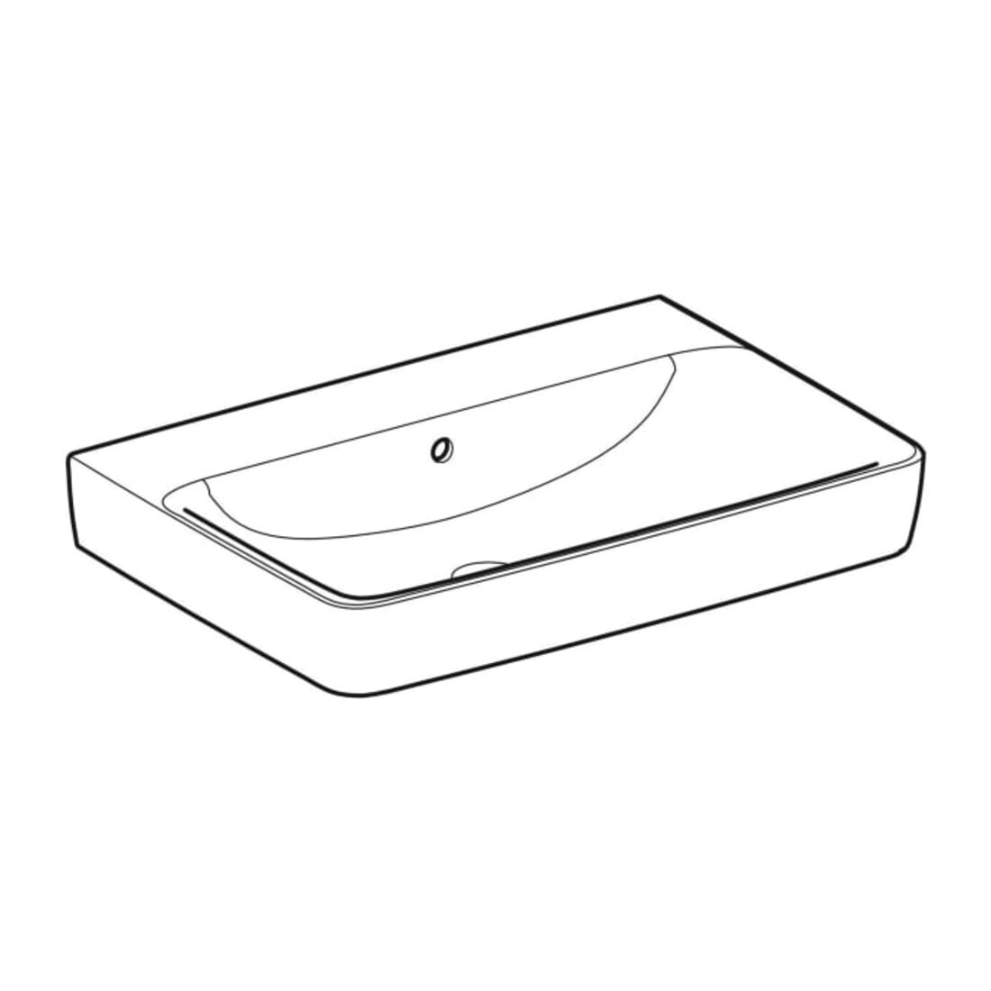 Geberit Waschtisch Renova Plan 70x48cm, o. Hahnl., m ÜL, weiß KeraTect