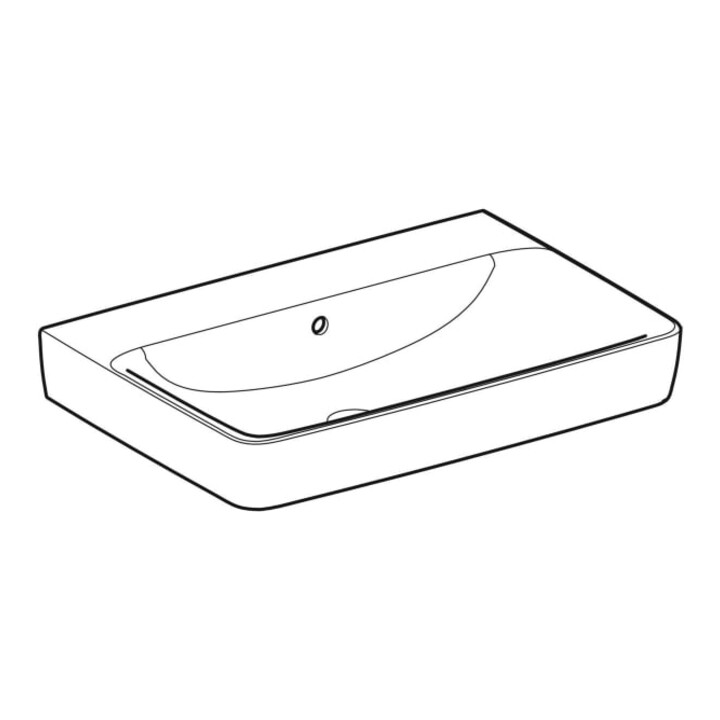 Geberit Waschtisch Renova Plan 70x48cm, o. Hahnloch, mit Überlauf, weiß