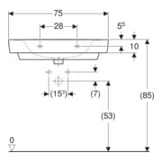 Geberit Waschtisch Renova Plan 75x48cm, Hahnl. mit., o. ÜL, we. K-Tect-2