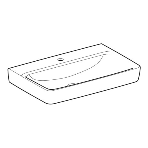 Geberit Waschtisch Renova Plan 75x48cm, Hahnl. mit., o. ÜL, we. K-Tect