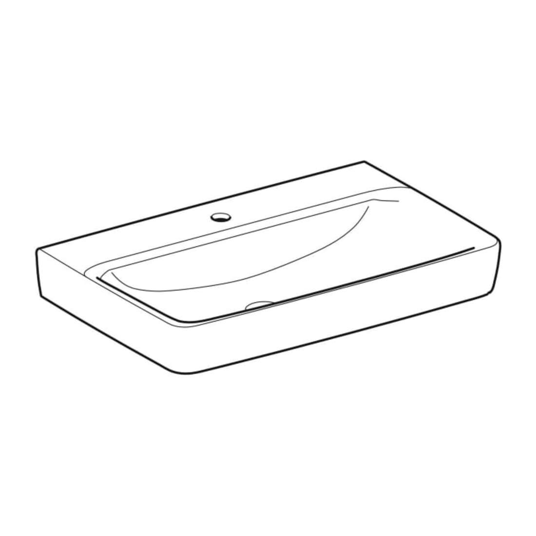 Geberit Waschtisch Renova Plan 75x48cm, Hahnl. mit., o. ÜL, we. K-Tect
